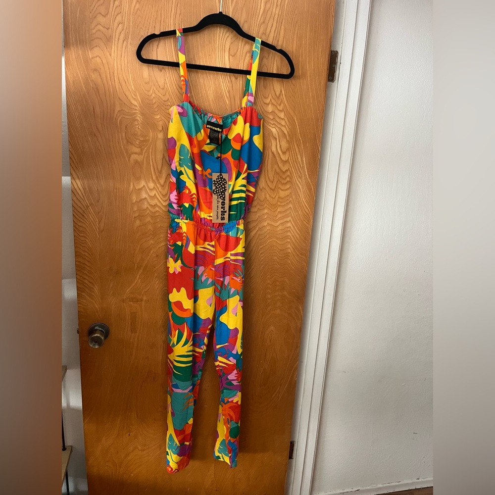 Nooworks Bright Multicolor Tropical Jumpsuit - Yellow, Red, Blue, Green, Pink